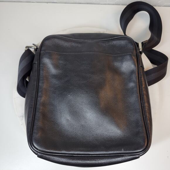 VINTAGE Coach Charles Flight Bag 12" Black Pebbled Leather Messenger F54782 - Picture 3 of 13